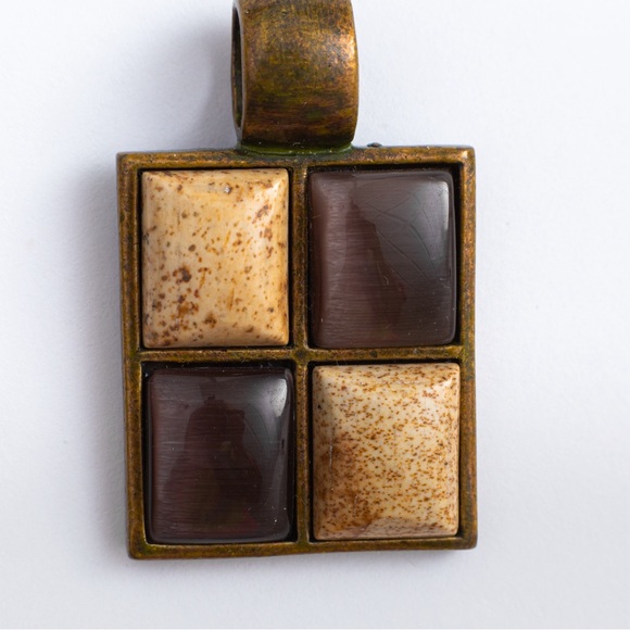 Vintage jewelry set with mid century modern vibe Roman signed neutral shades - Picture 13 of 16